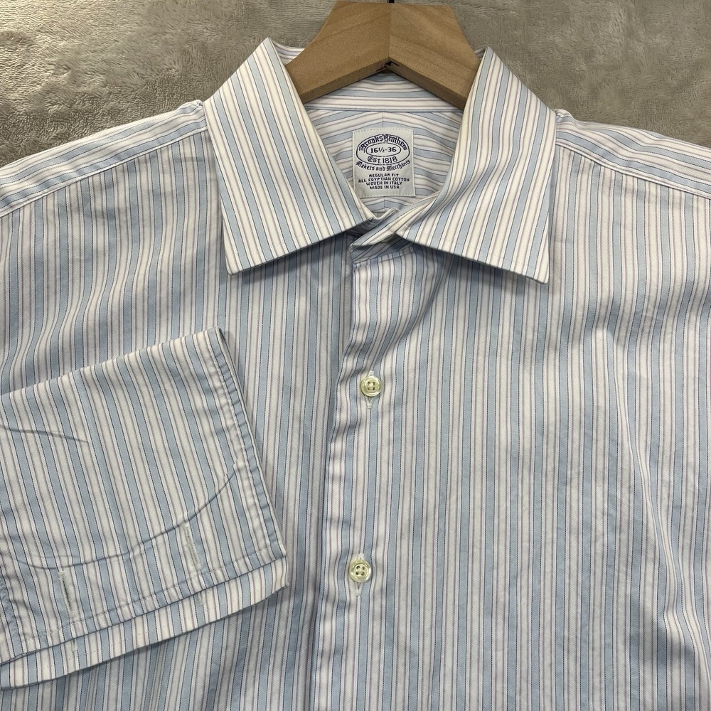 Brooks Brothers Makers Merchants 16.5-36 French Cuff Egypt‎ Cotton Italy Woven